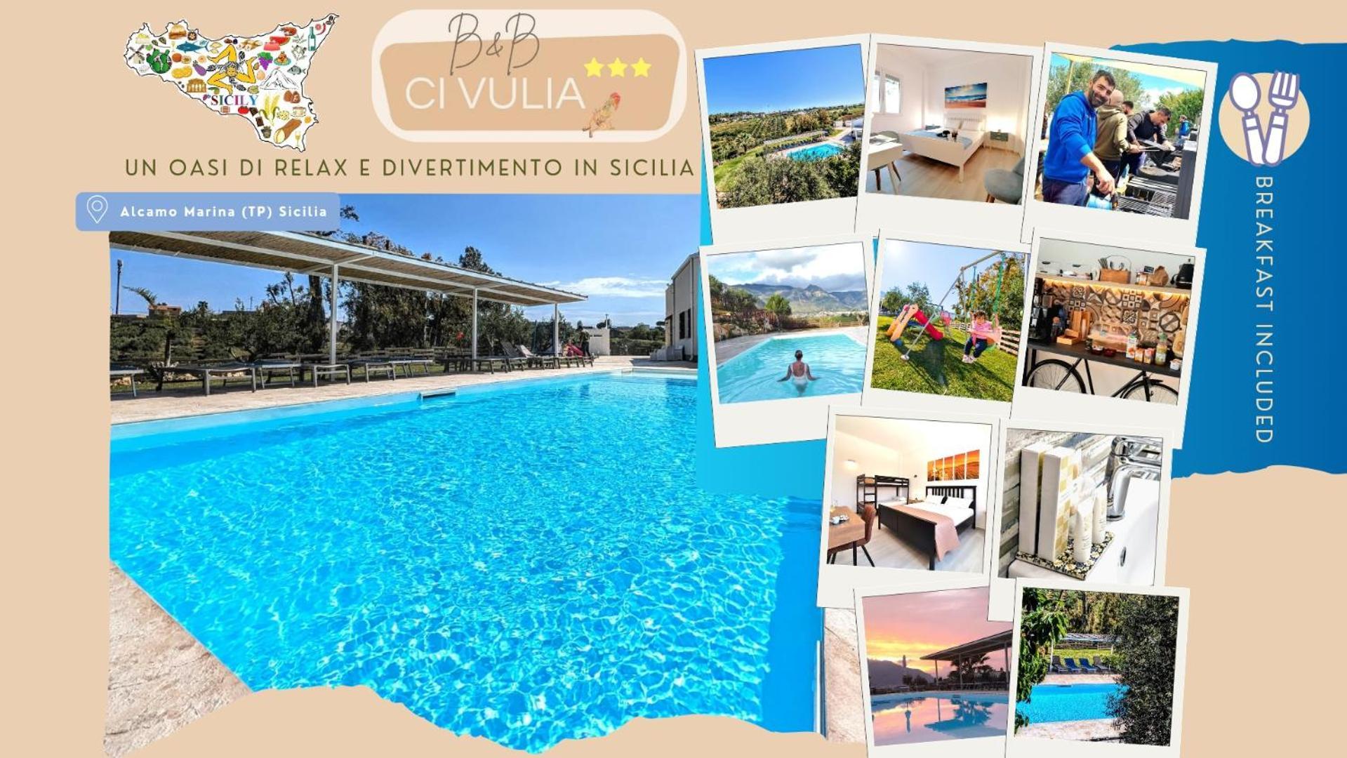 Ci Vulia B&B - Sicilia Sea, Pool, Bbq, Tv, Wi-Fi Alcamo Marina Exterior photo